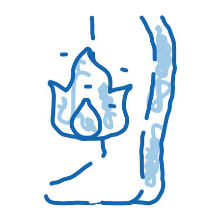 burning pain legs sketch icon vector. Hand drawn blue doodle line art burning pain legs sign. isolated symbol illustrationのイラスト素材