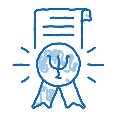psychological counseling license sketch icon vector. Hand drawn blue doodle line art psychological counseling license sign. isolated symbol illustrationのイラスト素材