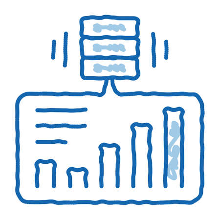 infographic research of machine learning sketch icon vector. Hand drawn blue doodle line art infographic research of machine learning sign. isolated symbol illustrationのイラスト素材