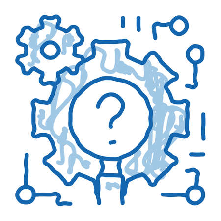 process researcher sketch icon vector. Hand drawn blue doodle line art process researcher sign. isolated symbol illustrationのイラスト素材