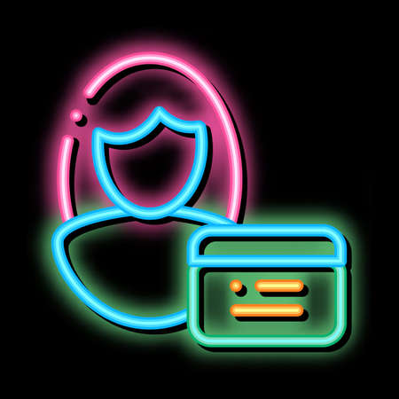 Cosmetic Manager Consultant neon light sign vector. Glowing bright icon transparent symbol illustrationのイラスト素材