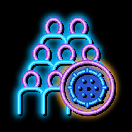 Bacteria Germ And People neon light sign vector. Glowing bright icon transparent symbol illustrationのイラスト素材