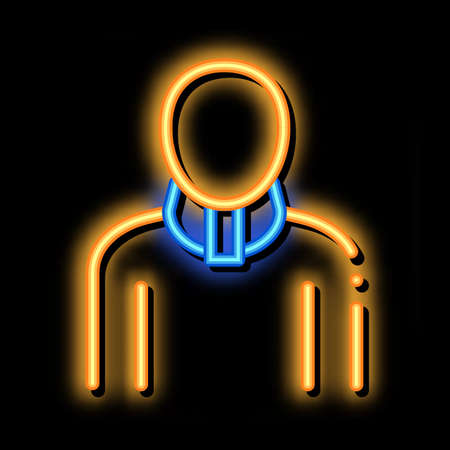 Orthopedic Cervical Collar For Neck Support neon light sign vector. Glowing bright icon transparent symbol illustrationのイラスト素材