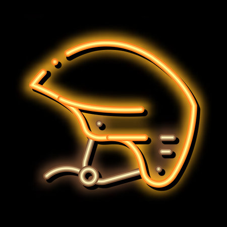Boat Helmet Canoeing neon light sign vector. Glowing bright icon sign. transparent symbol illustrationのイラスト素材