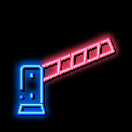 Parking Barrier neon light sign vector. Glowing bright icon Parking Barrier sign. transparent symbol illustrationのイラスト素材