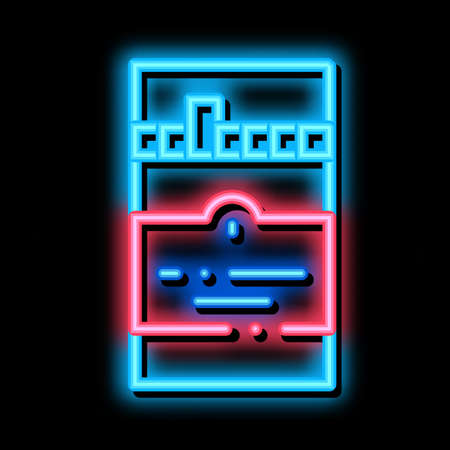 Cigarettes neon light sign vector. Glowing bright icon Cigarettes sign. transparent symbol illustrationのイラスト素材