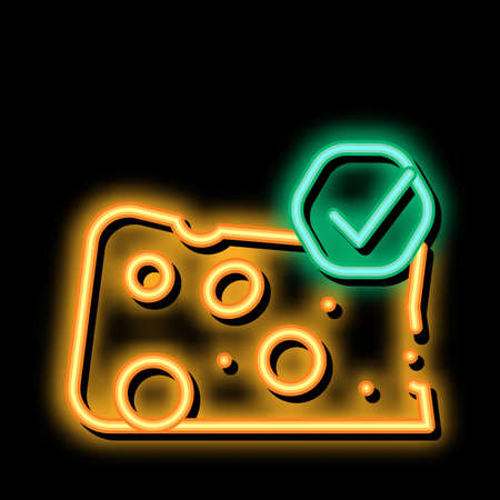 Cheese Piece neon light sign vector. Glowing bright icon Cheese Piece sign. transparent symbol illustrationのイラスト素材