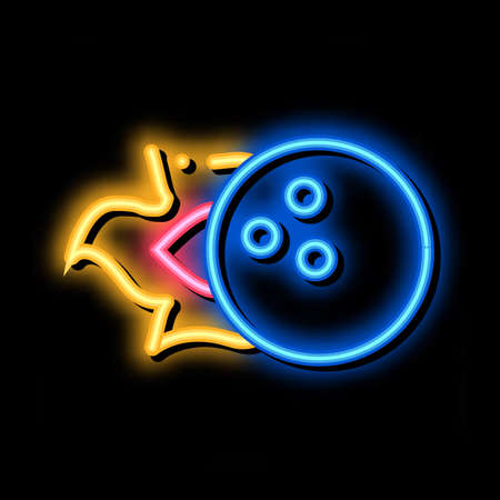 Burning Ball neon light sign vector. Glowing bright icon Burning Ball isometric sign. transparent symbol illustrationのイラスト素材
