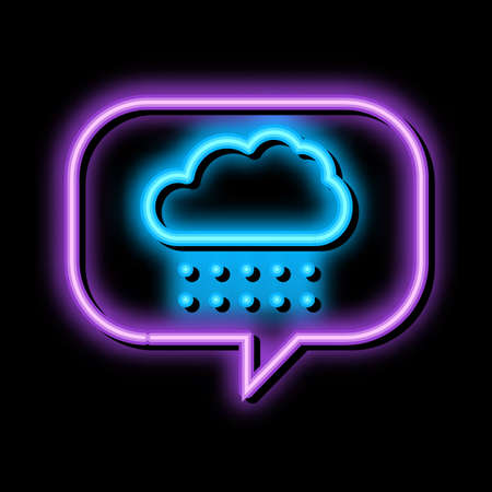 Rain Cloud Frame neon light sign vector. Glowing bright icon Rain Cloud Frame isometric sign. transparent symbol illustrationのイラスト素材