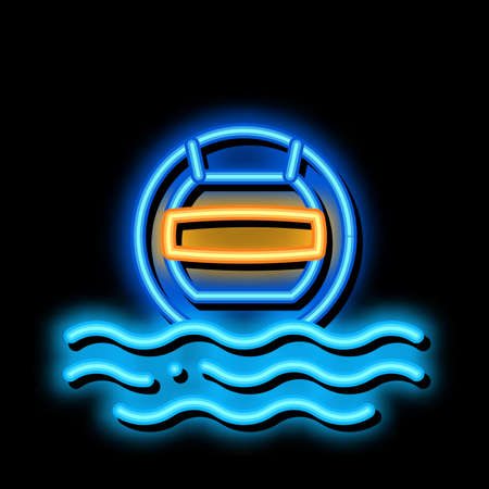 Water Volleyball neon light sign vector. Glowing bright icon Water Volleyball sign. transparent symbol illustrationのイラスト素材
