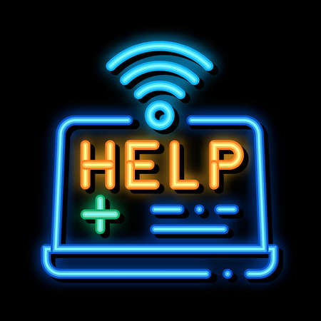 Web Medicine Help neon light sign vector. Glowing bright icon Web Medicine Help sign. transparent...