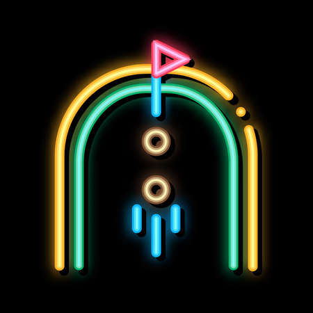 Golf Field neon light sign vector. Glowing bright icon Golf Field sign. transparent symbol illustrationのイラスト素材