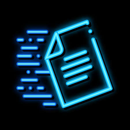 Document Delivery neon light sign vector. Glowing bright icon Document Delivery sign. transparent symbol illustrationのイラスト素材
