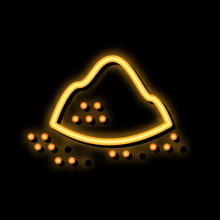 Sugar Sand Heap neon light sign vector. Glowing bright icon Sugar Sand Heap sign. transparent symbol illustrationのイラスト素材