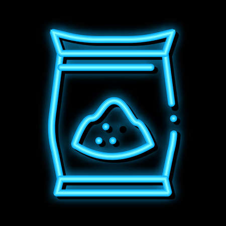 Sugar Package neon light sign vector. Glowing bright icon Sugar Package sign. transparent symbol illustrationのイラスト素材