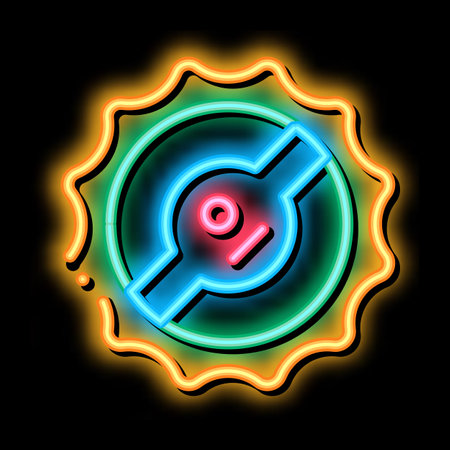 Non-gmo Cross Out neon light sign vector. Glowing bright icon Non-gmo Cross Out sign. transparent symbol illustrationのイラスト素材