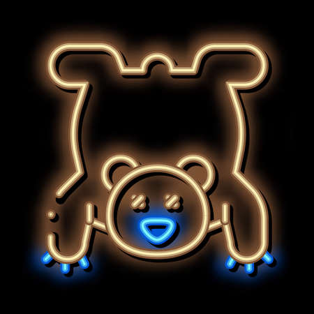 Bear Skin neon light sign vector. Glowing bright icon Bear Skin sign. transparent symbol illustrationのイラスト素材