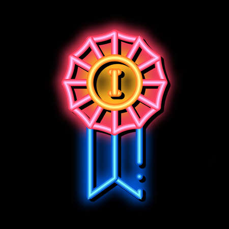 Winner Award neon light sign vector. Glowing bright icon Winner Award sign. transparent symbol illustrationのイラスト素材