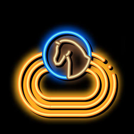 Jumping Horse neon light sign vector. Glowing bright icon Jumping Horse sign. transparent symbol illustrationのイラスト素材