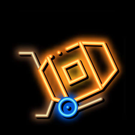 Cement Mixer neon light sign vector. Glowing bright icon Cement Mixer sign. transparent symbol illustrationのイラスト素材