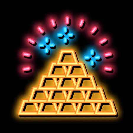 Sacred Pyramid neon light sign vector. Glowing bright icon Sacred Pyramid Sign. transparent symbol illustrationのイラスト素材