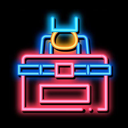 Tools for Repair neon light sign vector. Glowing bright icon Tools for Repair Sign. transparent symbol illustrationのイラスト素材