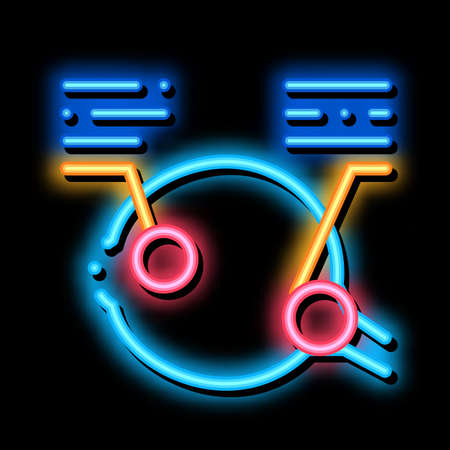 Detailed Analysis of Eyeball neon light sign vector. Glowing bright icon Detailed Analysis of Eyeball Sign. transparent symbol illustrationのイラスト素材