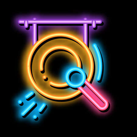 Gong neon light sign vector. Glowing bright icon Gong Sign. transparent symbol illustrationのイラスト素材