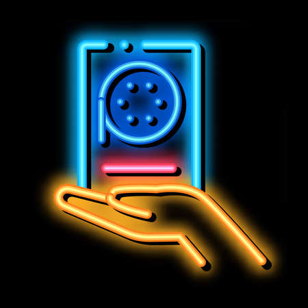 voice recorder neon light sign vector. Glowing bright icon voice recorder sign. transparent symbol illustrationのイラスト素材