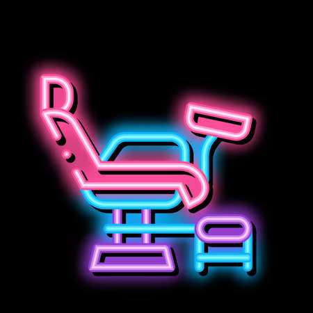 generic chair neon light sign vector. Glowing bright icon generic chair sign. transparent symbol illustrationのイラスト素材