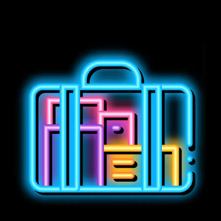 bag for maternity hospital neon light sign vector. Glowing bright icon bag for maternity hospital sign. transparent symbol illustrationのイラスト素材
