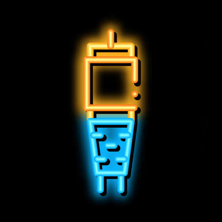 antenna cable neon light sign vector. Glowing bright icon antenna cable sign. transparent symbol illustrationのイラスト素材