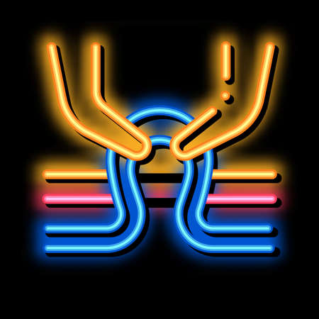 veins medical treatment neon light sign vector. Glowing bright icon veins medical treatment sign. transparent symbol illustrationのイラスト素材