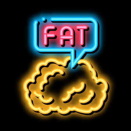 fat atherosclerosis neon light sign vector. Glowing bright icon fat atherosclerosis sign. transparent symbol illustrationのイラスト素材