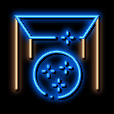 matte canvas stretch ceiling neon light sign vector. Glowing bright icon matte canvas stretch ceiling sign. transparent symbol illustrationのイラスト素材