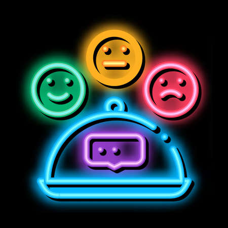 delivery review neon light sign vector. Glowing bright icon delivery review sign. transparent symbol illustrationのイラスト素材
