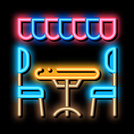 cozy cafe neon light sign vector. Glowing bright icon cozy cafe sign. transparent symbol illustrationのイラスト素材