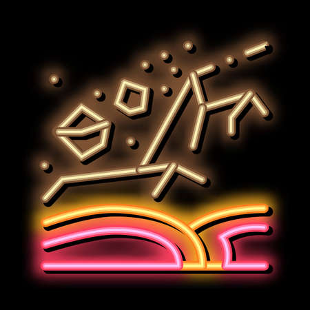ertnquake highlands neon light sign vector. Glowing bright icon ertnquake highlands sign. transparent symbol illustrationのイラスト素材