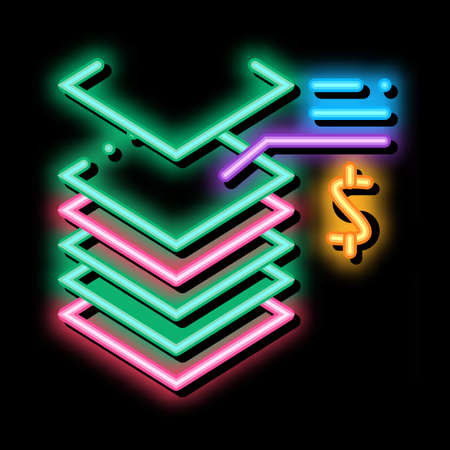 real estate money platform neon light sign vector. Glowing bright icon real estate money platform sign. transparent symbol illustrationのイラスト素材