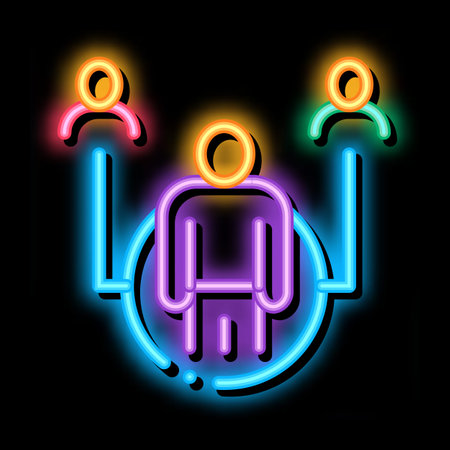 realtor representative neon light sign vector. Glowing bright icon realtor representative sign. transparent symbol illustrationのイラスト素材