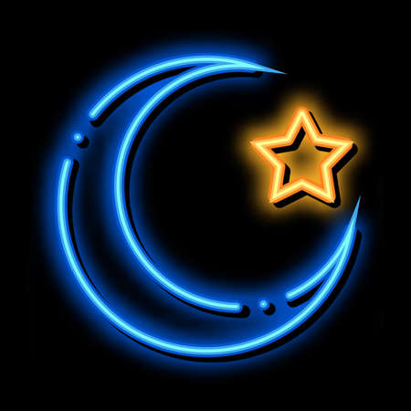 special lunar year of hajj neon light sign vector. Glowing bright icon special lunar year of hajj sign. transparent symbol illustrationのイラスト素材