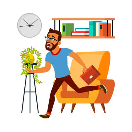 Running businessman speed. Briefcase. Leader team. Target race. Late running male. vector character flat cartoon Illustrationのイラスト素材