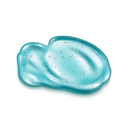 shaving cream blue gel vector. smear blob. transparent soap foam. cosmeticskin liquid. shaving moisturizer gel. facial cream lotion. 3d realistic illustrationのイラスト素材