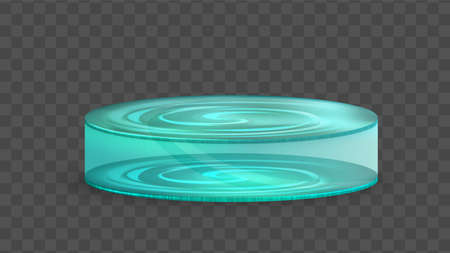 glass podium platform stage. abstract space. show glass success transparent cylinder. 3d realistic vectorのイラスト素材