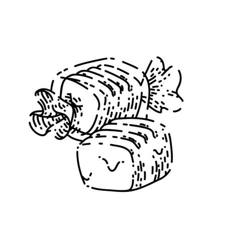 caramel sketch hand drawn vector candy sauce, sugar cream, brown food dessert vintage black line illustrationのイラスト素材