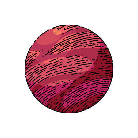 planet space hand drawn vector. galaxy universe, star system, world cosmos planet space sketch. isolated color illustrationのイラスト素材