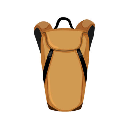 knapsack backpack camp cartoon. knapsack backpack camp sign. isolated symbol vector illustrationのイラスト素材