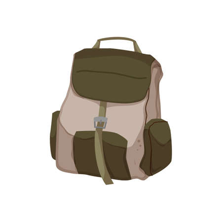 backpack bag camp cartoon. backpack bag camp sign. isolated symbol vector illustrationのイラスト素材
