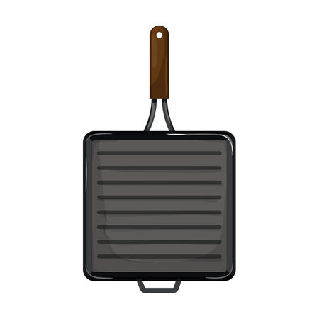 kitchen iron skillet cartoon. kitchen iron skillet sign. isolated symbol vector illustrationのイラスト素材