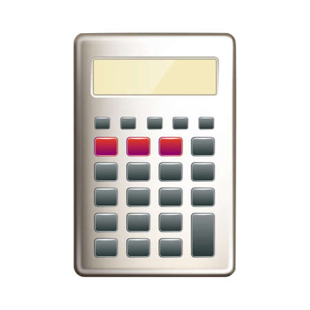 Calculator Electronic Device For Counting Vector. Calculator Accountant Digital Gadget For Calculating Financial Report Or Number Sum. Accounting Tool Template Realistic 3d Illustrationのイラスト素材